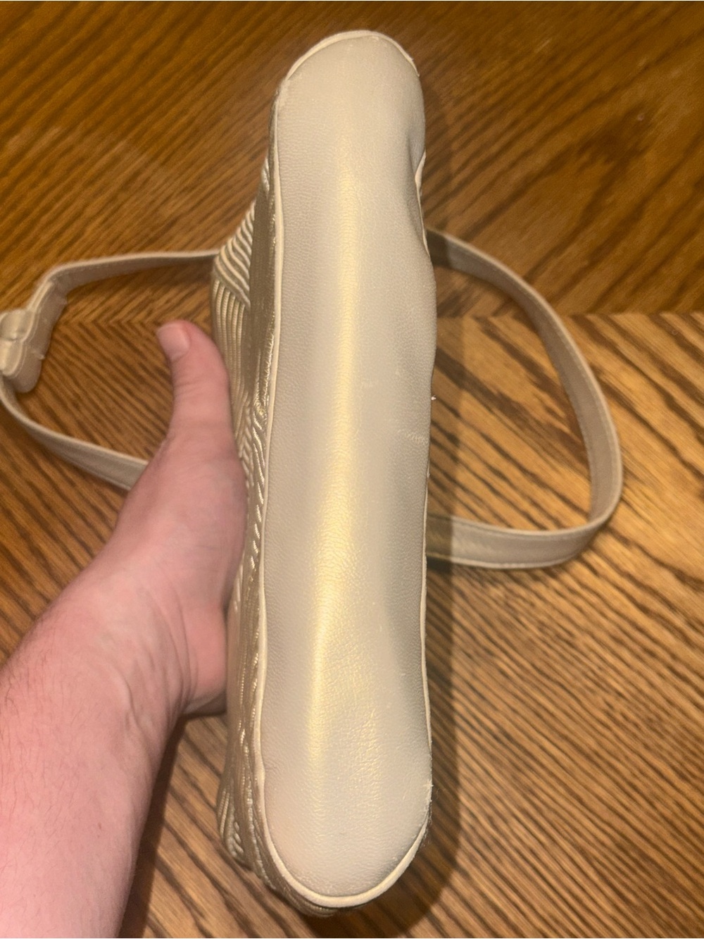 Sharif Beige Woven Crossbody Bag Purse Restoration Project TLC - Picture 7 of 9